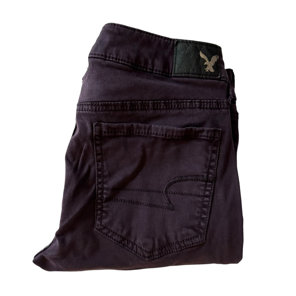 American Eagle Plum Sateen Super Stretch Low Rise Jeggings